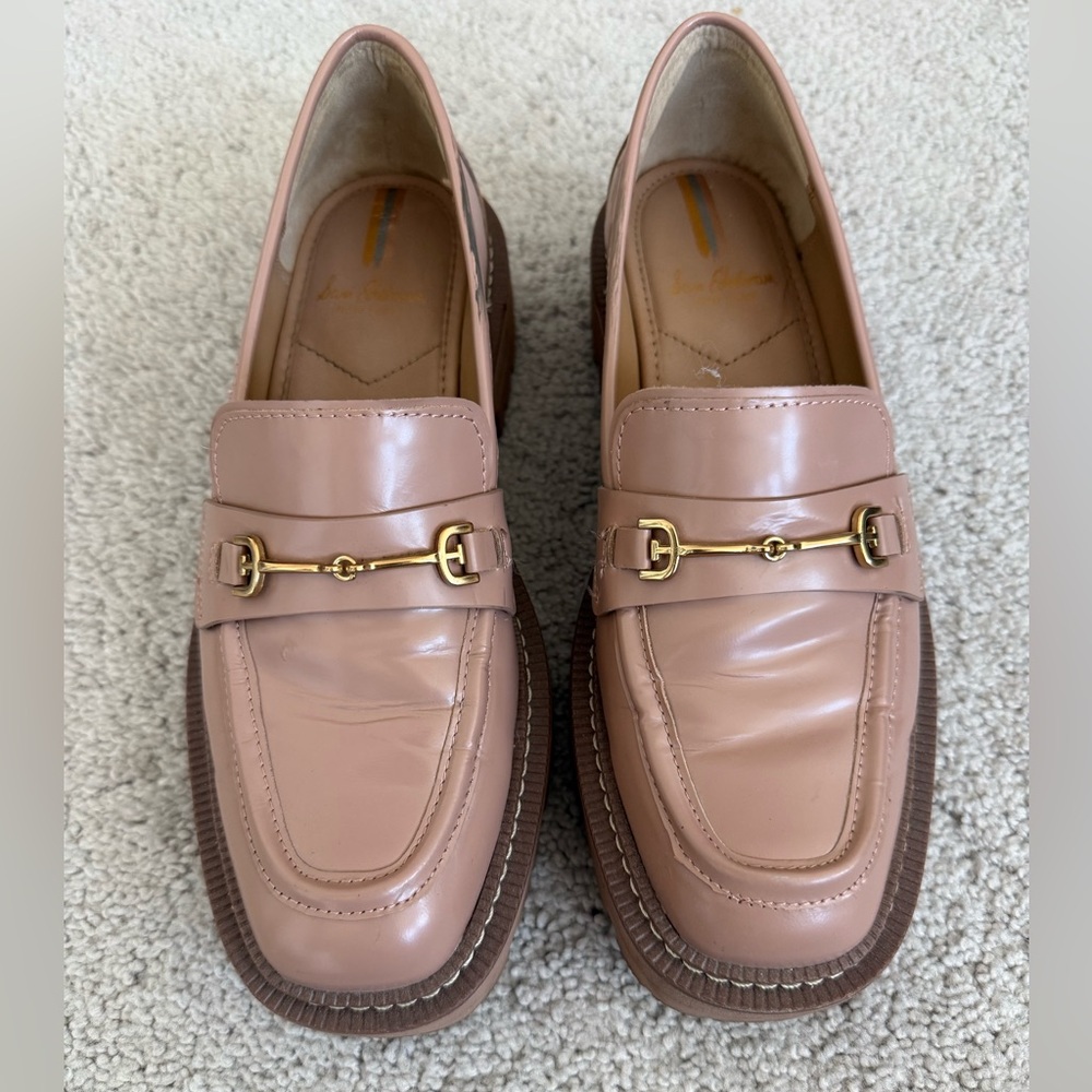 Sam Edelman Tan Loafers with Gold Accent